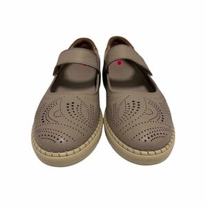 Sanata Gray Perforated Leather Mary Janes